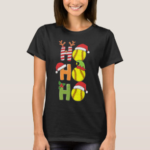 Camiseta Navidades Softball Ho Ho Ho Softball Xmas Sport Me