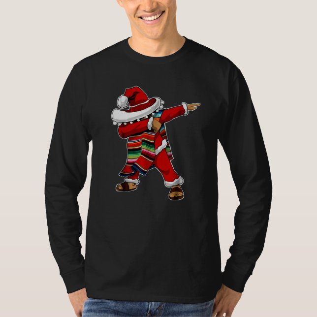 Camiseta Navidades Sombrero Dabbing Poncho Santa Sh (Anverso)