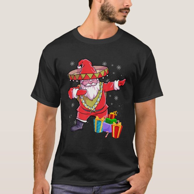 Camiseta Navidades Sombrero Dabbing Santa Claus Mexico Mer (Anverso)