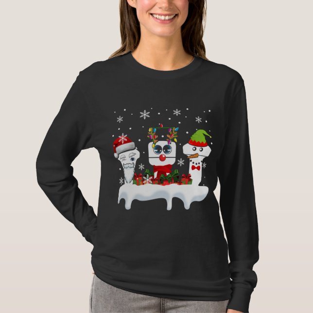 Camiseta Navidades Sonógrafo Ultrasonido Gracioso Santa Rei (Anverso)