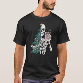 Camiseta Navidades Sorta Scary Sorta Merry Funny Skeleton