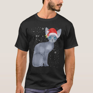 Camiseta Navidades Sphynx Cat Santa Hat Xmas Gatitos Amante