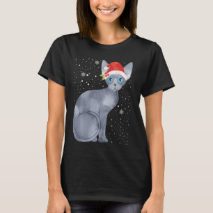 Camiseta Navidades Sphynx Cat Santa Hat Xmas Gatitos Amante