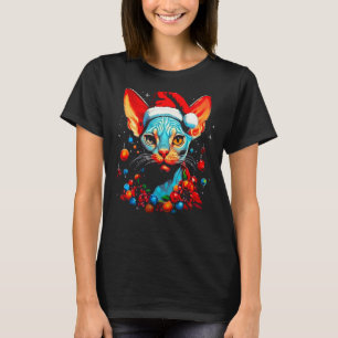 Camiseta Navidades Sphynx Hairless Cat