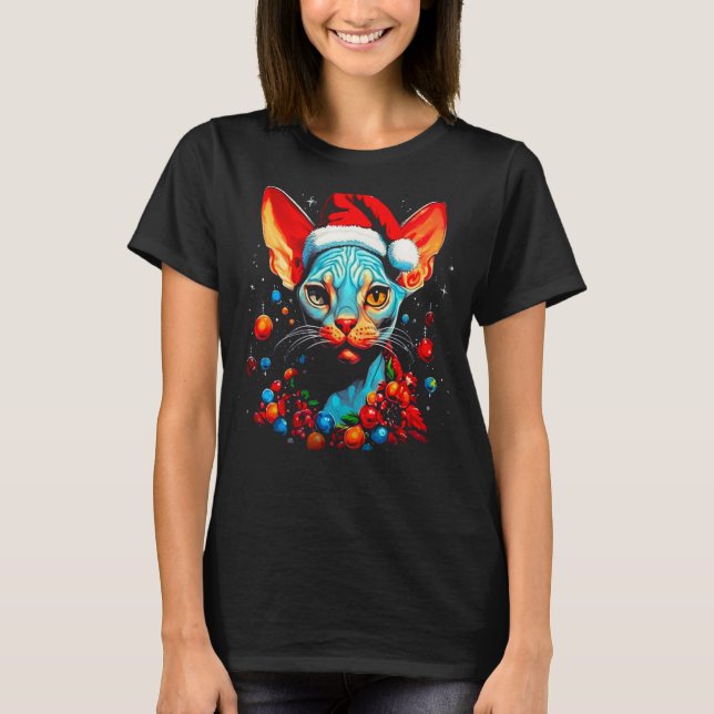 Camiseta Navidades Sphynx Hairless Cat (Anverso)
