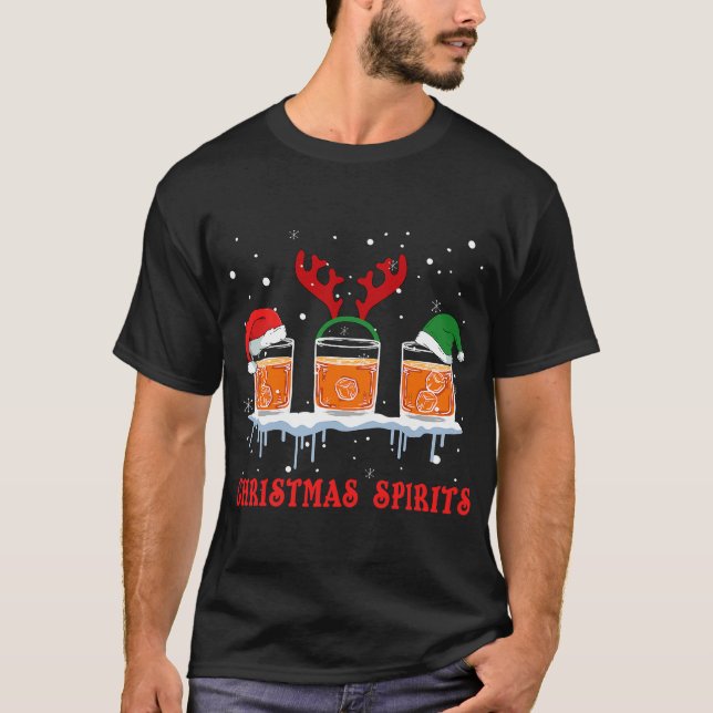 Camiseta Navidades Spirit Bourbon Scotch Whiskey Funny T S (Anverso)