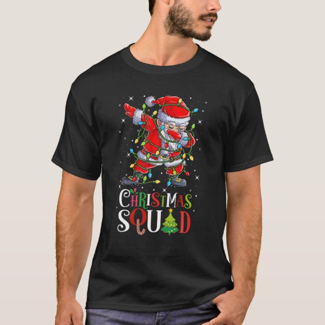 Camiseta Navidades Squad Dabbing Santa Dance Navidades Ligh (Anverso)