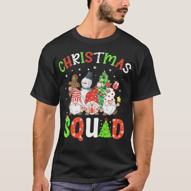 Camiseta Navidades Squad Elf Funny Xmas Tree Snowman áfrica (Anverso)