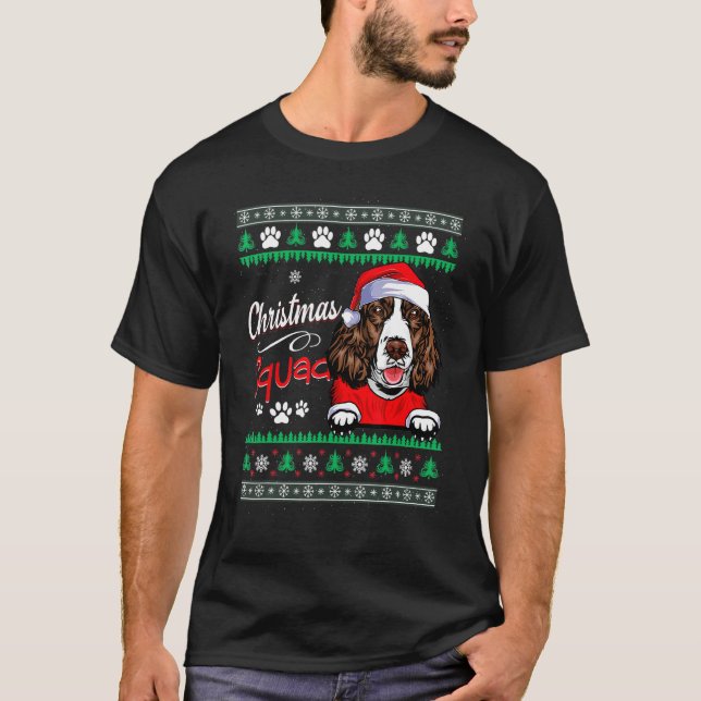 Camiseta Navidades Squad English Springer Spaniel Sueño Sue (Anverso)