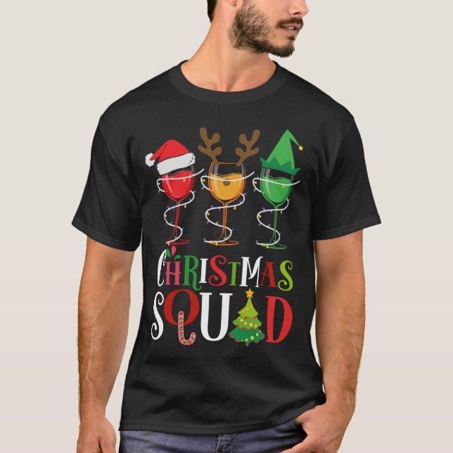Camiseta Navidades Squad Funny Wine Avers Santa Hat Reinde (Anverso)