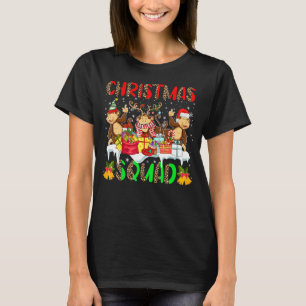 Camiseta Navidades Squad Leopardo Three Santa Reindeer Elf 