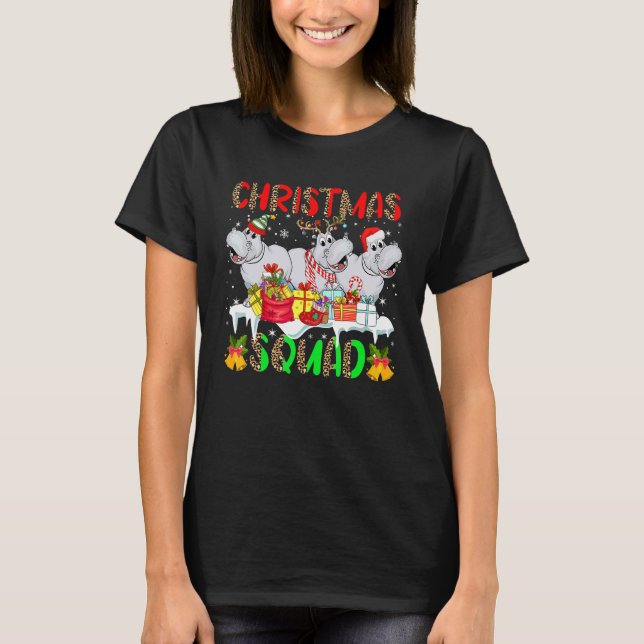 Camiseta Navidades Squad Leopardo Three Santa Reindeer Elf  (Anverso)