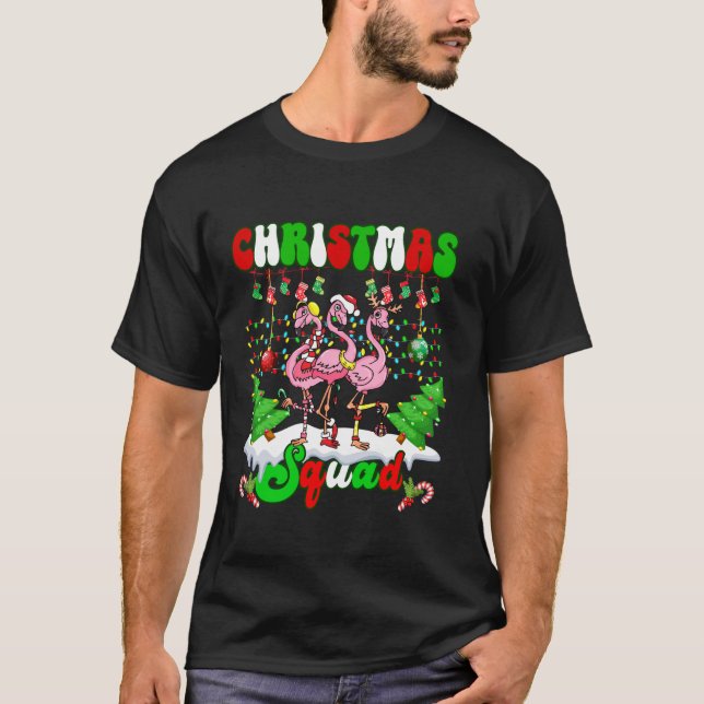 Camiseta Navidades Squad Love Flamingo Family Xmas Lights P (Anverso)