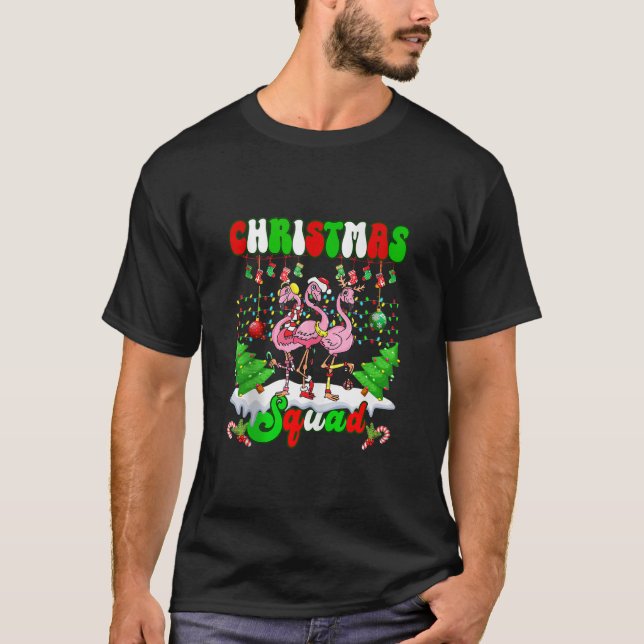 Camiseta Navidades Squad Love Flamingo Family Xmas Lights P (Anverso)