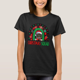 Camiseta Navidades Squad Red Plaid Rainbow Santa Pug Dog Ch