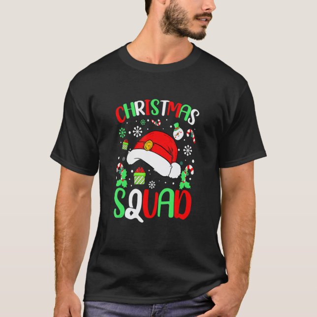 Camiseta Navidades Squad Santa Hat Familia coincidiendo con (Anverso)