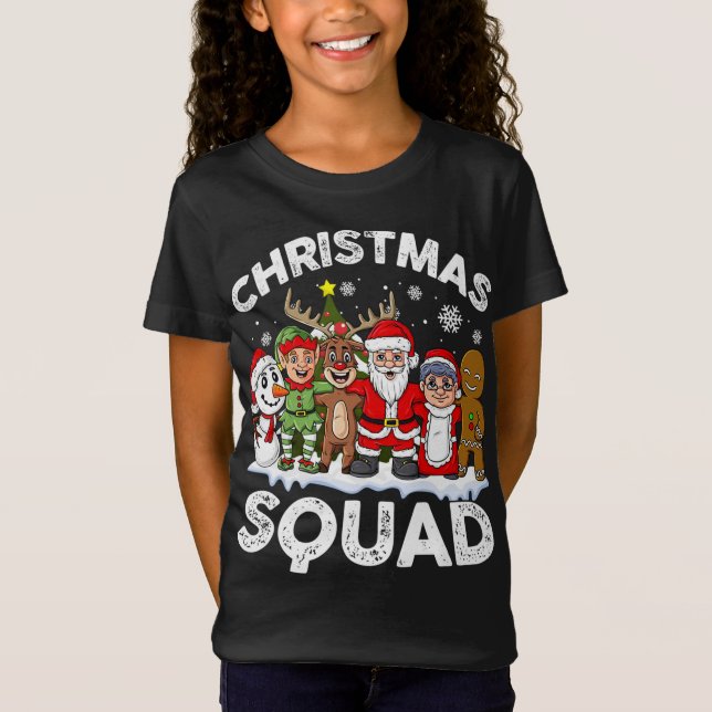 Camiseta Navidades Squad Santa Reindeer Elf Snowman Funny X (Anverso)