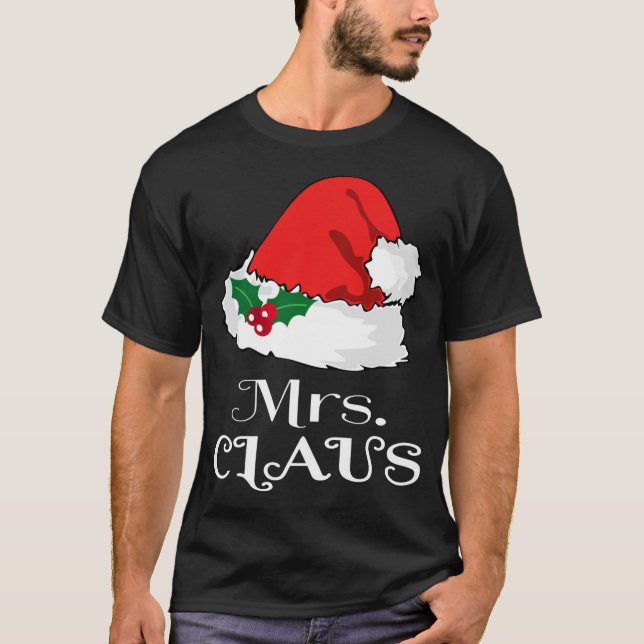 Camiseta Navidades Sra. Claus Matching Pajama Santa Hat X-m (Anverso)
