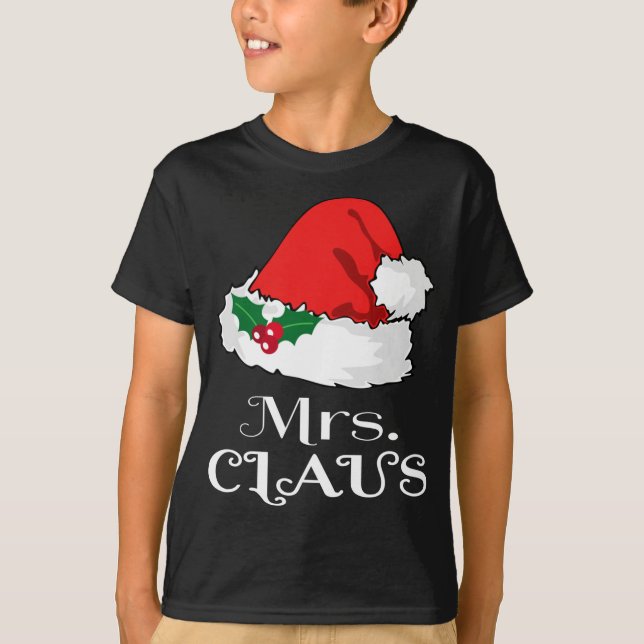 Camiseta Navidades Sra. Claus Matching Pajama Santa Hat X-m (Anverso)
