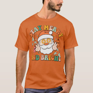 Camiseta Navidades Stay Merry and Bright Retro Santa claus