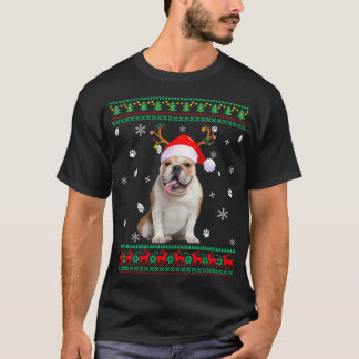 Camiseta Navidades sudorosos Bulldog inglés Perro Santa R