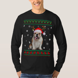 Camiseta Navidades sudorosos Bulldog inglés Perro Santa R