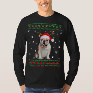 Camiseta Navidades sudorosos Bulldog inglés Perro Santa R
