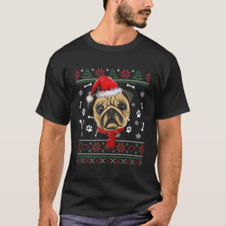 Camiseta Navidades sudorosos pug perro Santa Hat Pajama Xm
