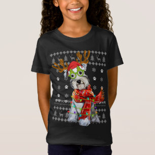 Camiseta Navidades suéteres feos alumbran picapia de perro