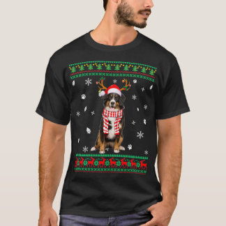 Camiseta Navidades suéteres feos Bernese Mountain Dog Santa