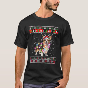 Camiseta Navidades suéteres feos Corgi Perro Papicolau Xmas