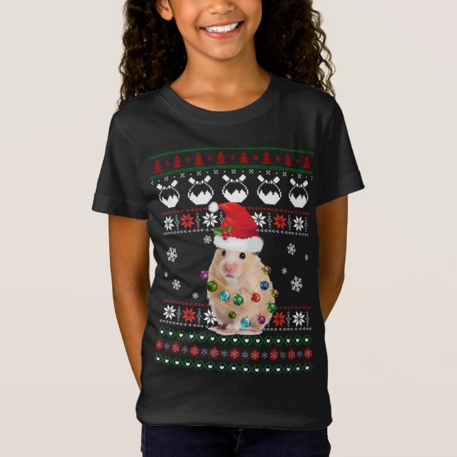 Camiseta Navidades suéteres feos de barro de hámster suave  (Anverso)