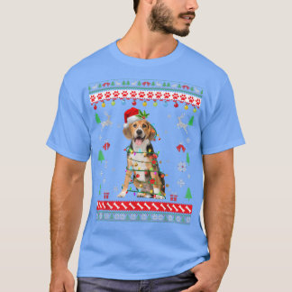 Camiseta Navidades suéteres feos iluminan a Beagle Dog Love