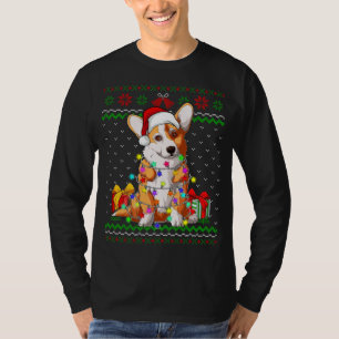 Camiseta Navidades suéteres feos iluminan a Corgi Dog Lover