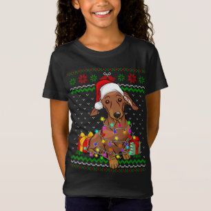 Camiseta Navidades suéteres feos iluminan el amante del per