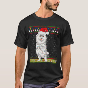 Camiseta Navidades suéteres feos iluminan perro de Coton de