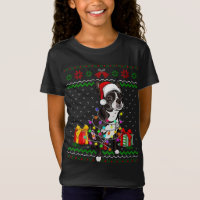 Navidades suéteres feos iluminan Perro Terrier de 