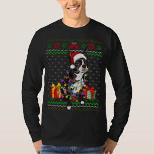 Camiseta Navidades suéteres feos iluminan Perro Terrier de 