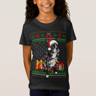 Camiseta Navidades suéteres feos iluminan Perro Terrier de 