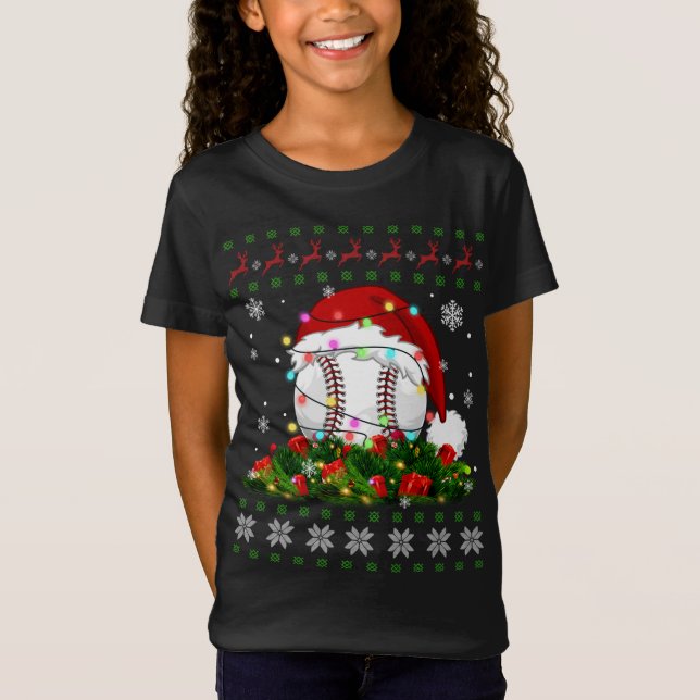 Camiseta Navidades suéteres feos Pajama enciende el sopor d (Anverso)