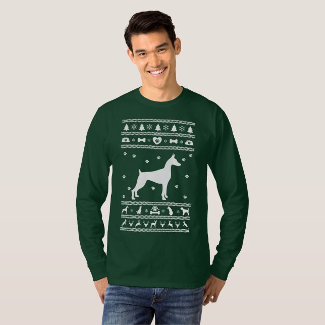 Camiseta Navidades suéteres feos Perro Danés (Anverso completo)
