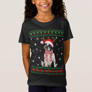 Camiseta Navidades suéteres feos Perro de Boston Santa Re