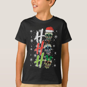 Camiseta Navidades Sugar Skull Ho Ho Ho Ho Xmas Hombres Mex
