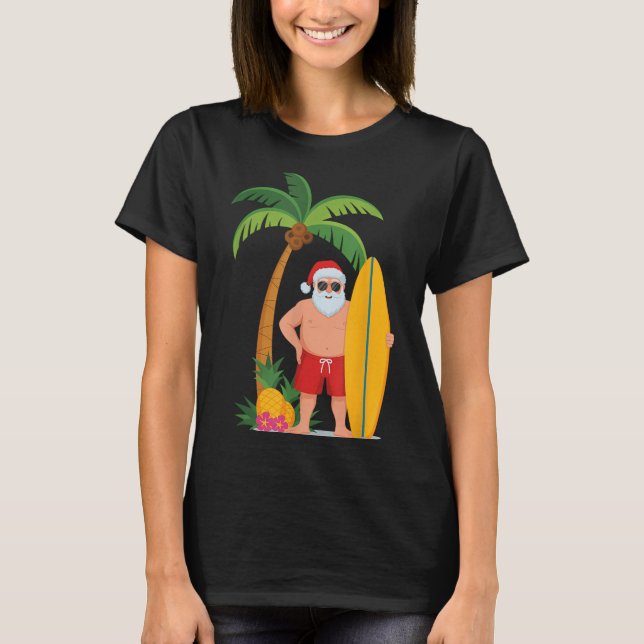 Camiseta Navidades Surf Santa Beach Ne Vacation Surfing (Anverso)