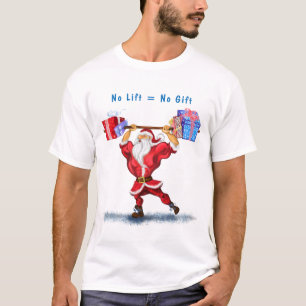 Camiseta Navidades T-Shirt Bodybuilder Santa con regalo