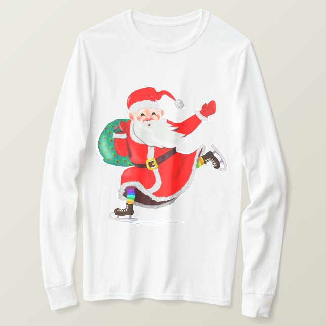 Camiseta Navidades T-Shirt Santa con regalo (Anverso del diseño)
