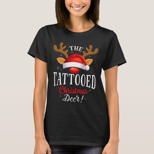 Camiseta Navidades Tattoed Concordancia de Familia Deer Pjs (Anverso)