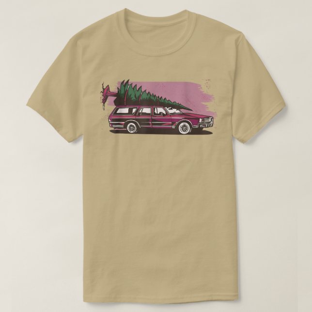 Camiseta Navidades techo de coches regalo de árbol de Navid (Diseño del anverso)