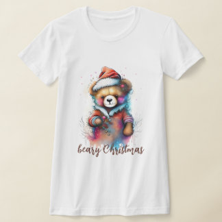Camiseta Navidades Teddy con Navidades de Santa Hat Beary