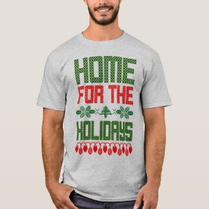 Camiseta Navidades Tee Cross stitch Hogar Para Las Vacacion
